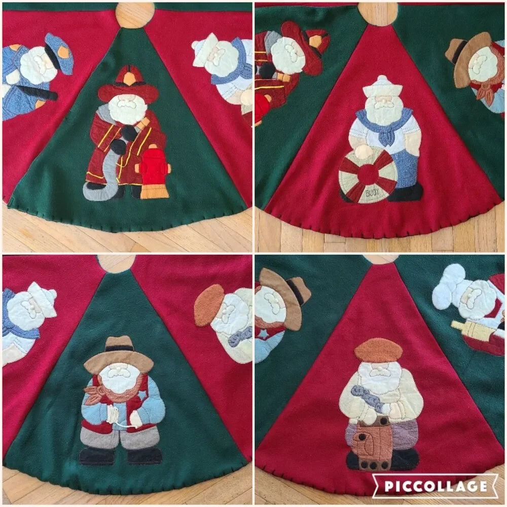 TJMaxx Christmas Tree Skirt Professions Cowboy Golfer Firefighter And More